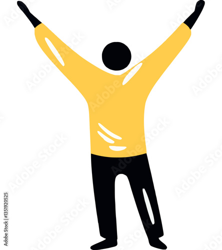 Joyful Person Celebrating With Uplifting Pose