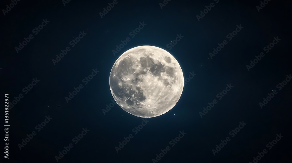 Fototapeta premium Full Moon Night Sky Celestial Body.