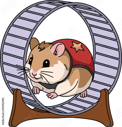 Cute cartoon hamster on white background