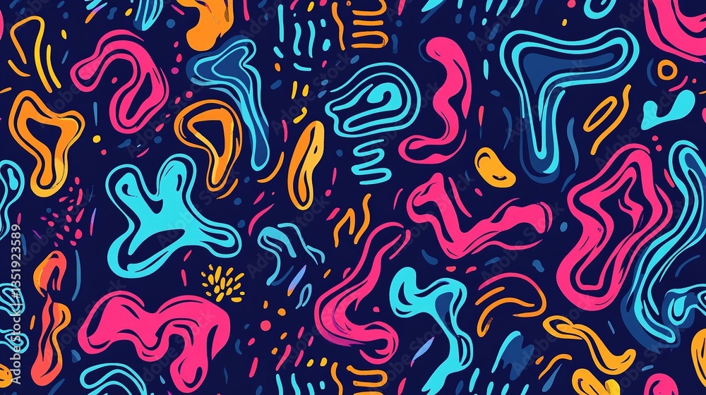 Obraz premium Vibrant Abstract Pattern with Bold Lines and Colors