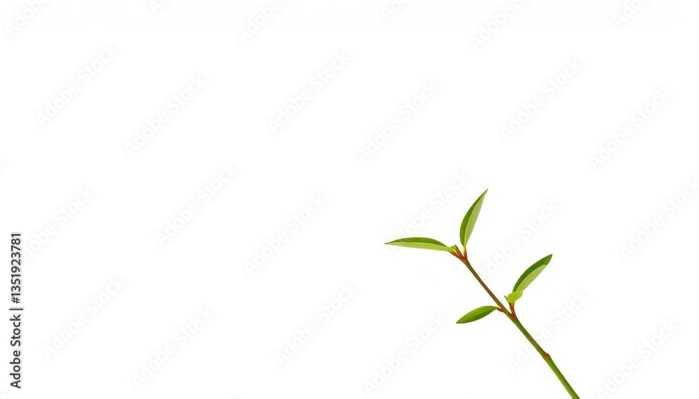 Single vibrant green plant, isolated on pure white background, botanical photography, plant picture Single vibrant green plant, isolated on pure white background, botanical photography, plant picture