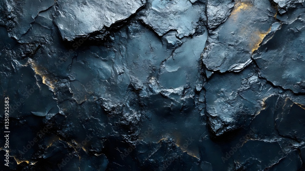 A close up of a rocky surface with a blue and gold hue A close up of a rocky surface with a blue and gold hue