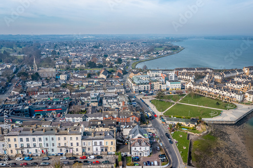 Canvas Print Aerial View over Malahide Marina, County Dublin, Ireland