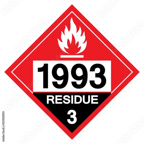 Combustible Liquid Residue NOS UN1993 Symbol Sign, Vector Illustration, Isolate On White Background Label.EPS10