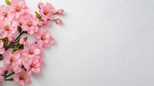Wallpaper Mural Soft Pink Cherry Blossom Flowers on White Background for Spring Torontodigital.ca
