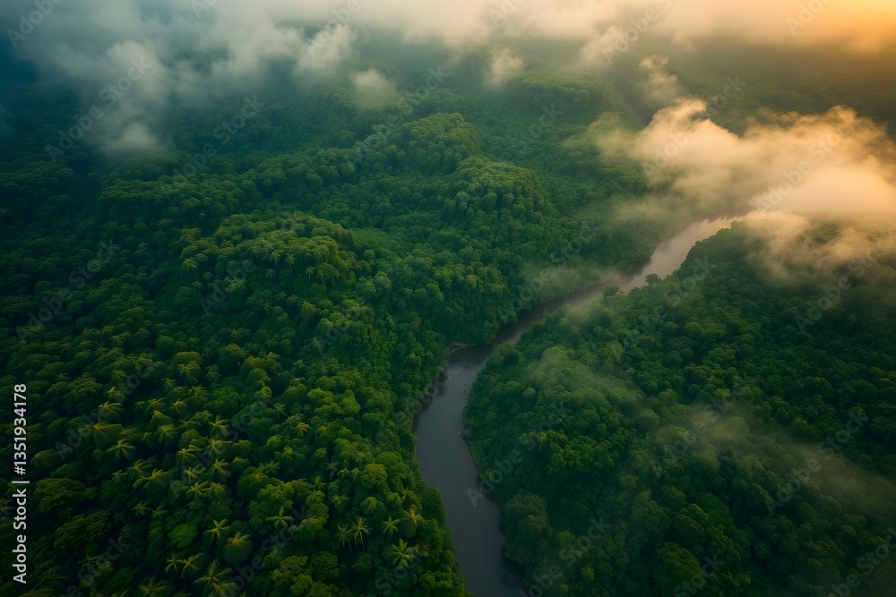 Aerial View of Lush Green Forest Landscape Aerial View of Lush Green Forest Landscape