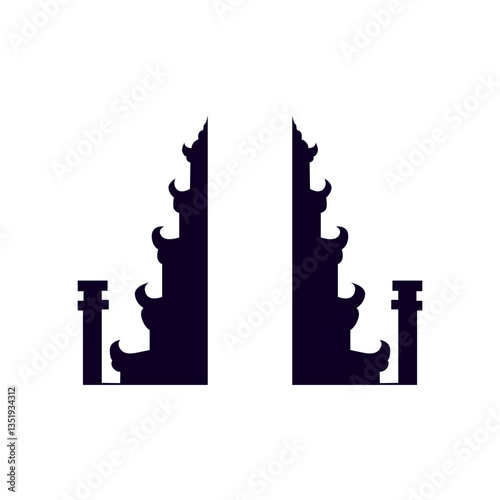 Silhouette of Pura Bali
