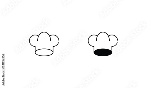 Chef hat icons set vector stock illustration