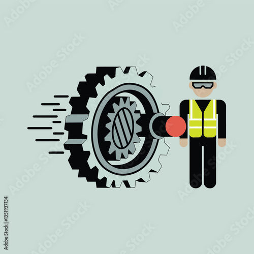 vector icons for robots, artificial intelligence, and the assistance provide in work and security 
