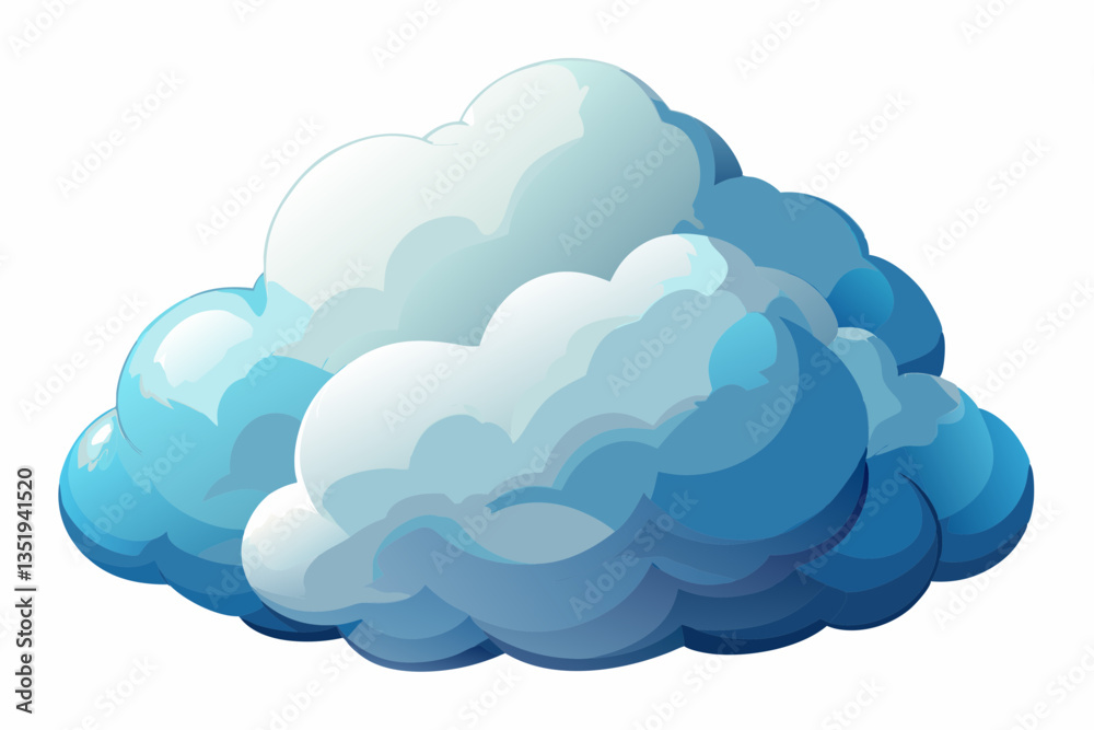Photorealistic Fluffy Cumulus Cloud Isolated on White Background – High-Resolution Digital Art. Photorealistic Fluffy Cumulus Cloud Isolated on White Background – High-Resolution Digital Art.