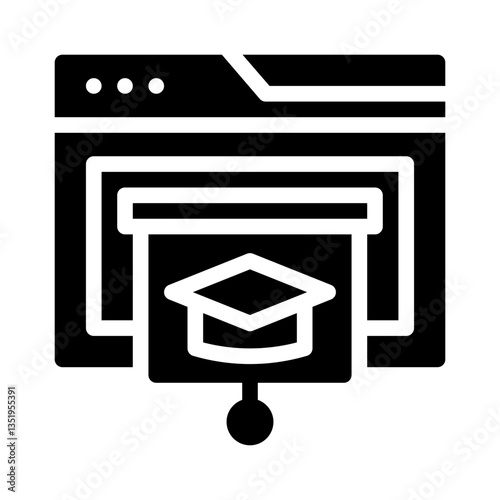 nline course glyph icon