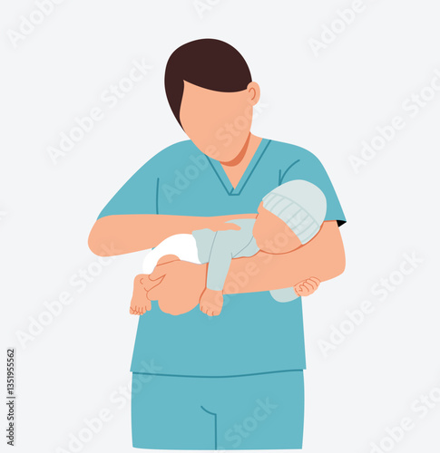 Nurse holding a baby