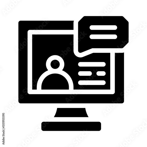virtual tutor glyph icon