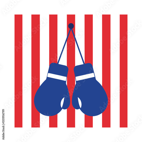boxing gloves hanging on a rope retro vintage background