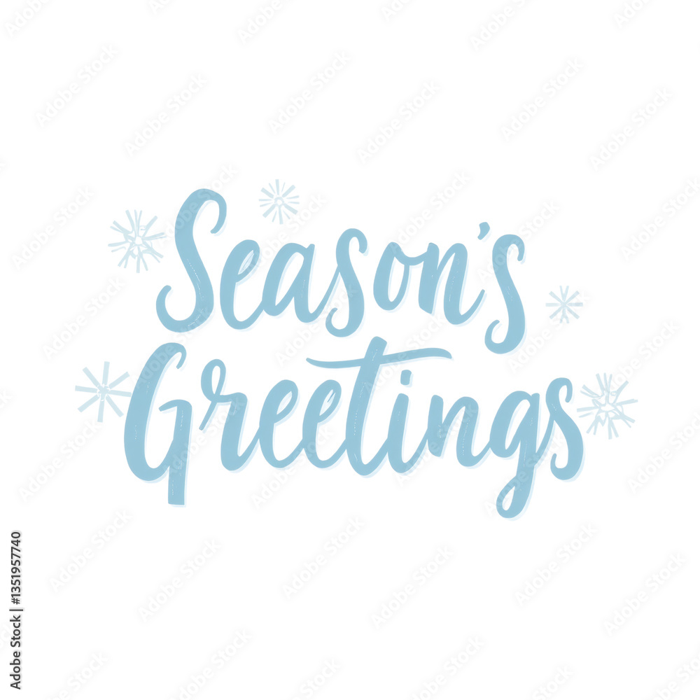 Naklejka premium simple calligraphy handwritten season's greetings transparent background isolated