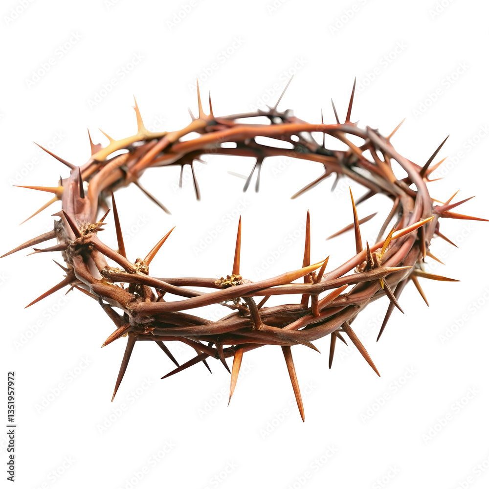 Fototapeta premium crown made of thorns isolated on a transparent background