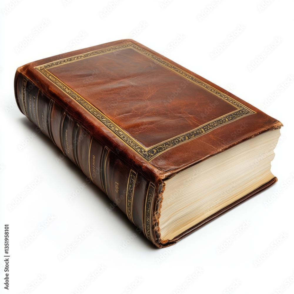 Obraz premium Generic Constitution Book Scene Leather Gold Background.