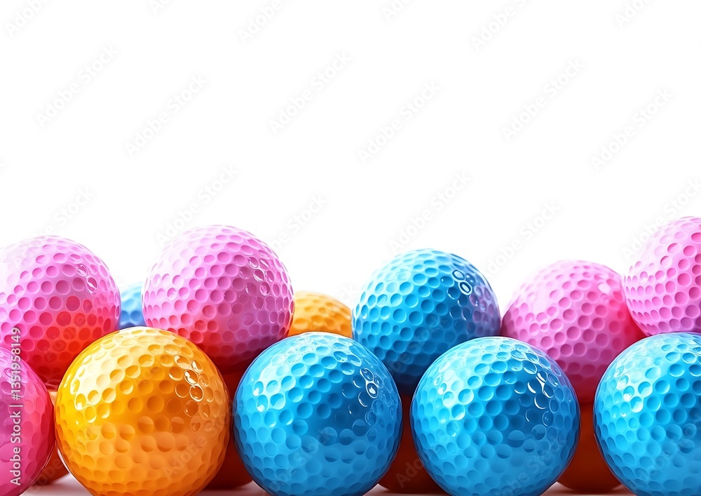 Colorful Golf Balls Pile. Colorful Golf Balls Pile.