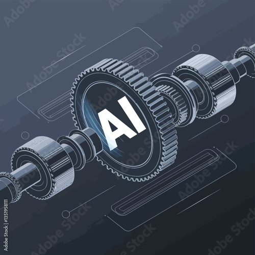 vector icons for robots, artificial intelligence, and the assistance provide in work and security 
