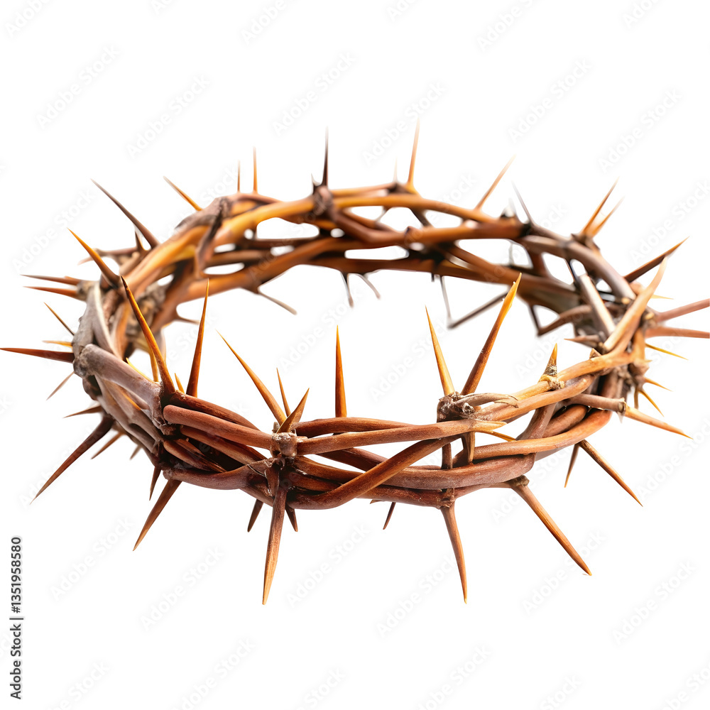 Fototapeta premium crown made of thorns isolated on a transparent background
