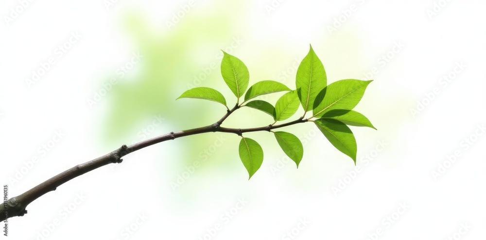 Single isolated branch with smooth white trunk, single focus, simplicity, isolation Single isolated branch with smooth white trunk, single focus, simplicity, isolation