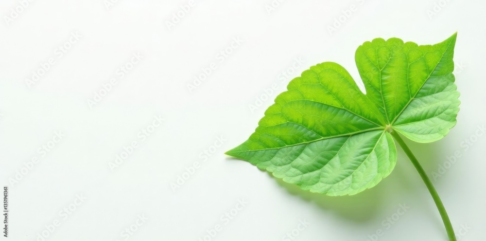 Single large leaf against a plain white surface, nature, botany, foliage Single large leaf against a plain white surface, nature, botany, foliage