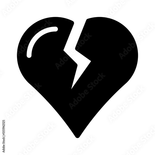 broken heart glyph icon