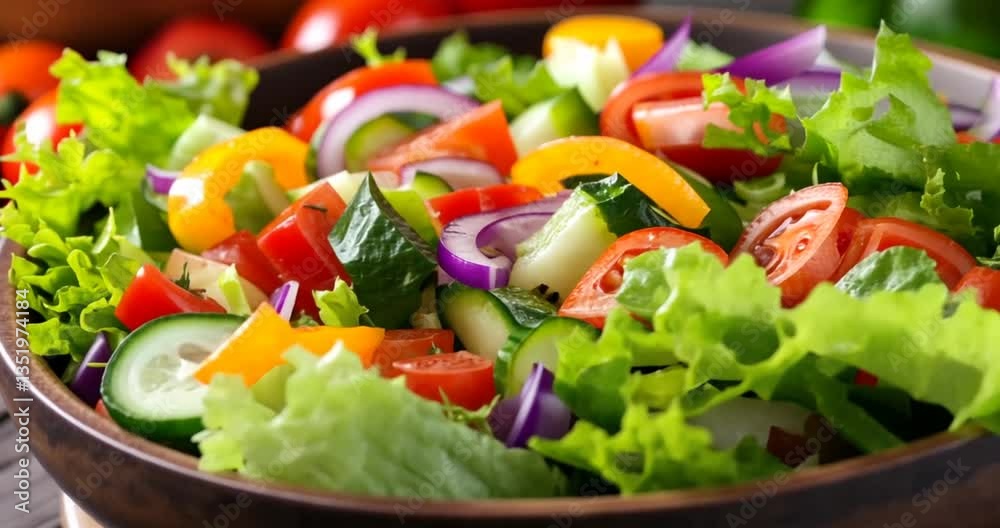 Fresh Vegetable Salad in Bowl, Healthy Eating Fresh Vegetable Salad in Bowl, Healthy Eating