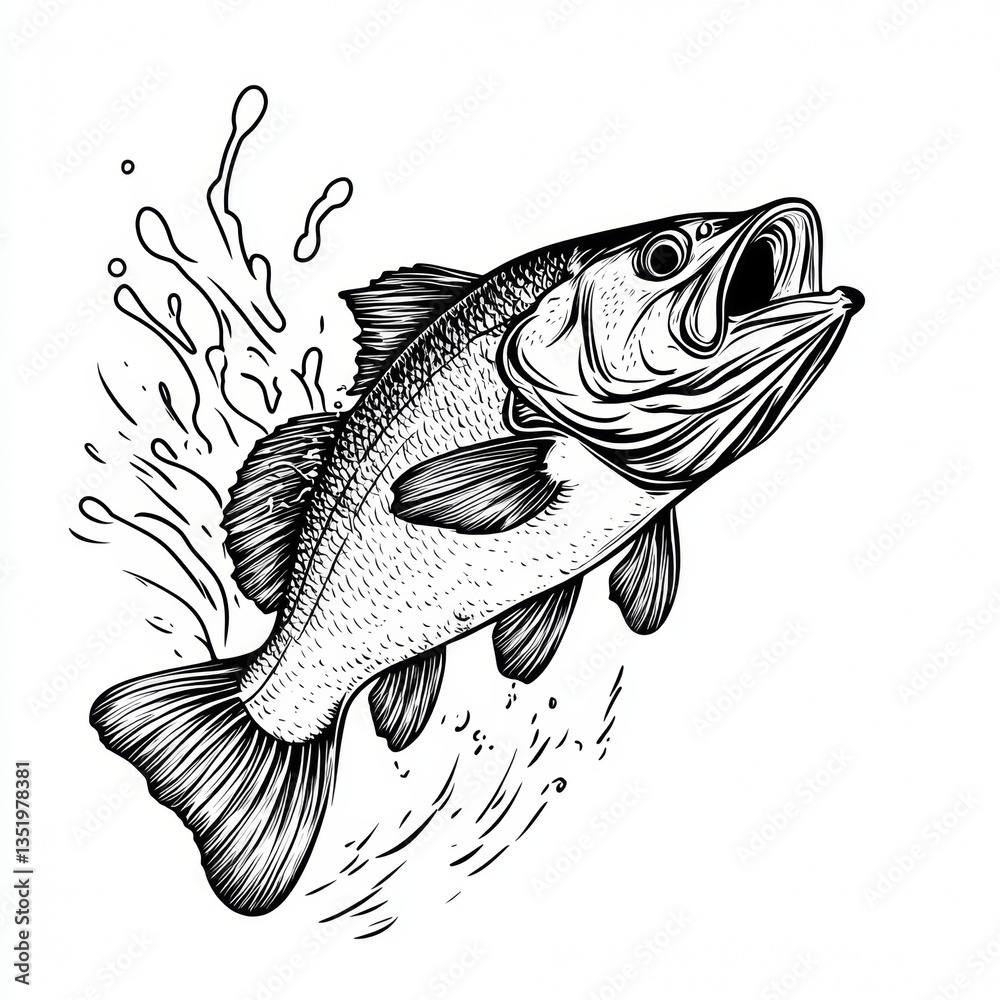 Fototapeta premium Leaping Largemouth Bass