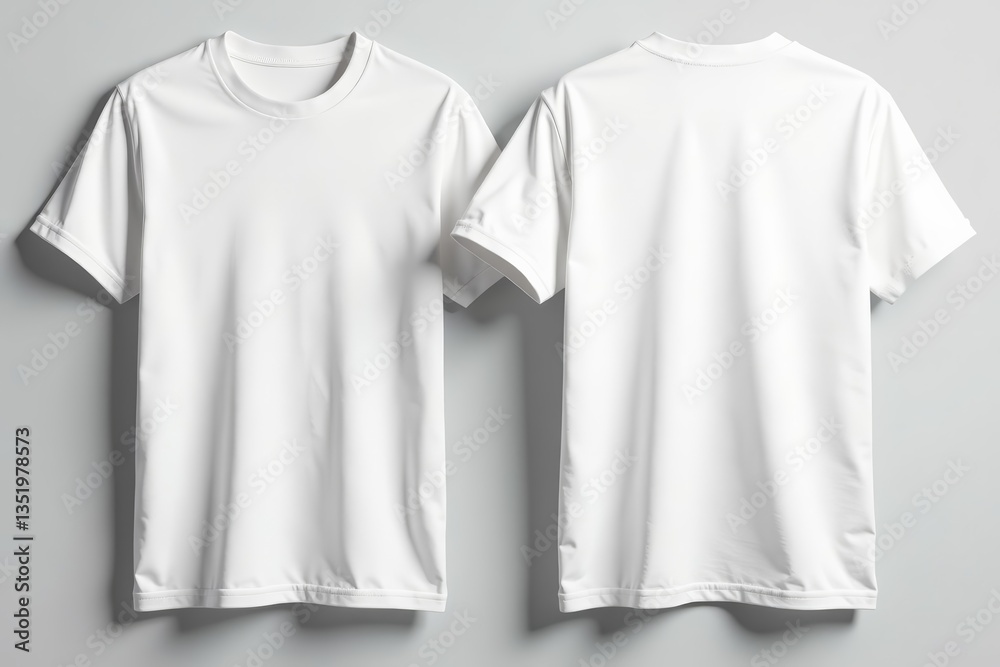 Pair of plain white tees for custom printing or branding mockups, branding, pair, customize Pair of plain white tees for custom printing or branding mockups, branding, pair, customize