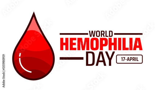 World Hemophilia Day background banner or poster design template. observed every year in  April. Holiday concept. Use to any Template, card, poster, placard, template.