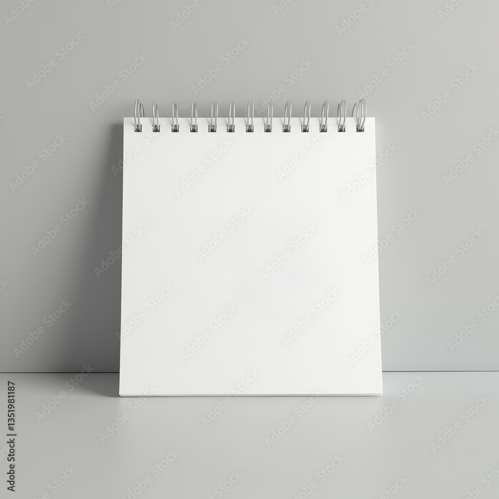 Minimalistic Calendar Mockup Design placed neatly on a plain gray background