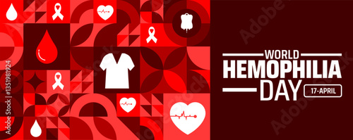 World Hemophilia Day background banner or poster design template. observed every year in  April. Holiday concept. Use to any Template, card, poster, placard, template.