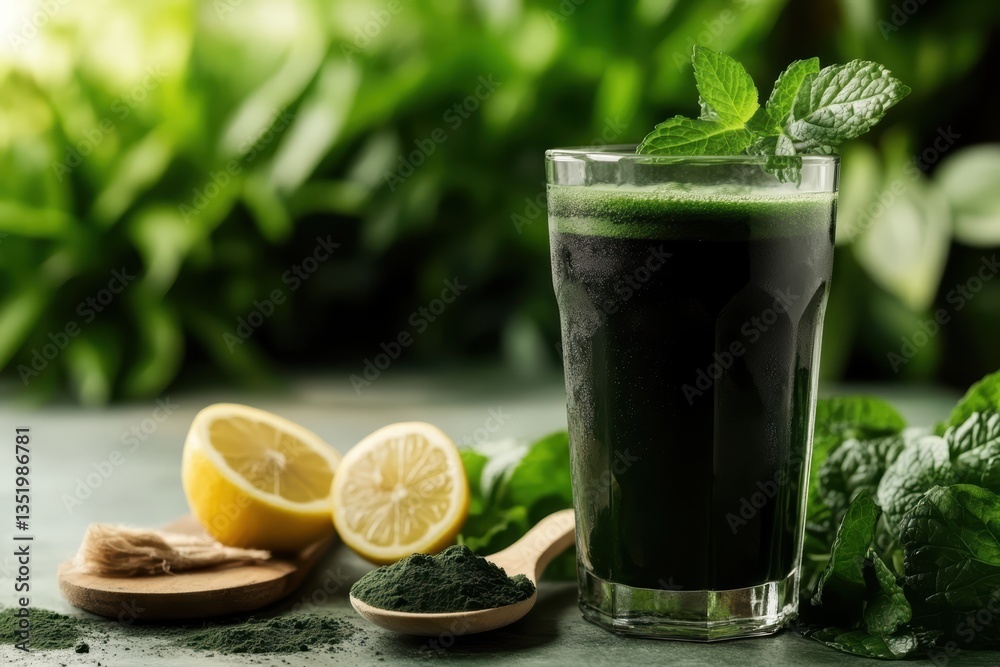 Fototapeta premium Food supplement spirulina