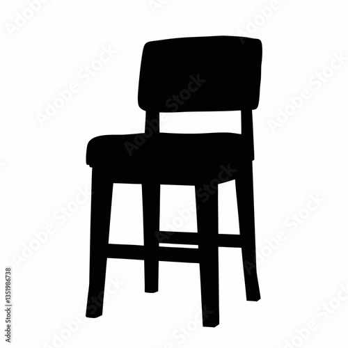 Coffee shop chair silhouette illustration isolated on a white background