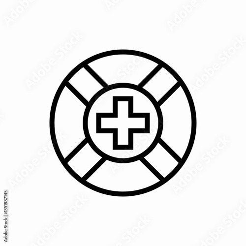 Medical life preserver icon vector sign