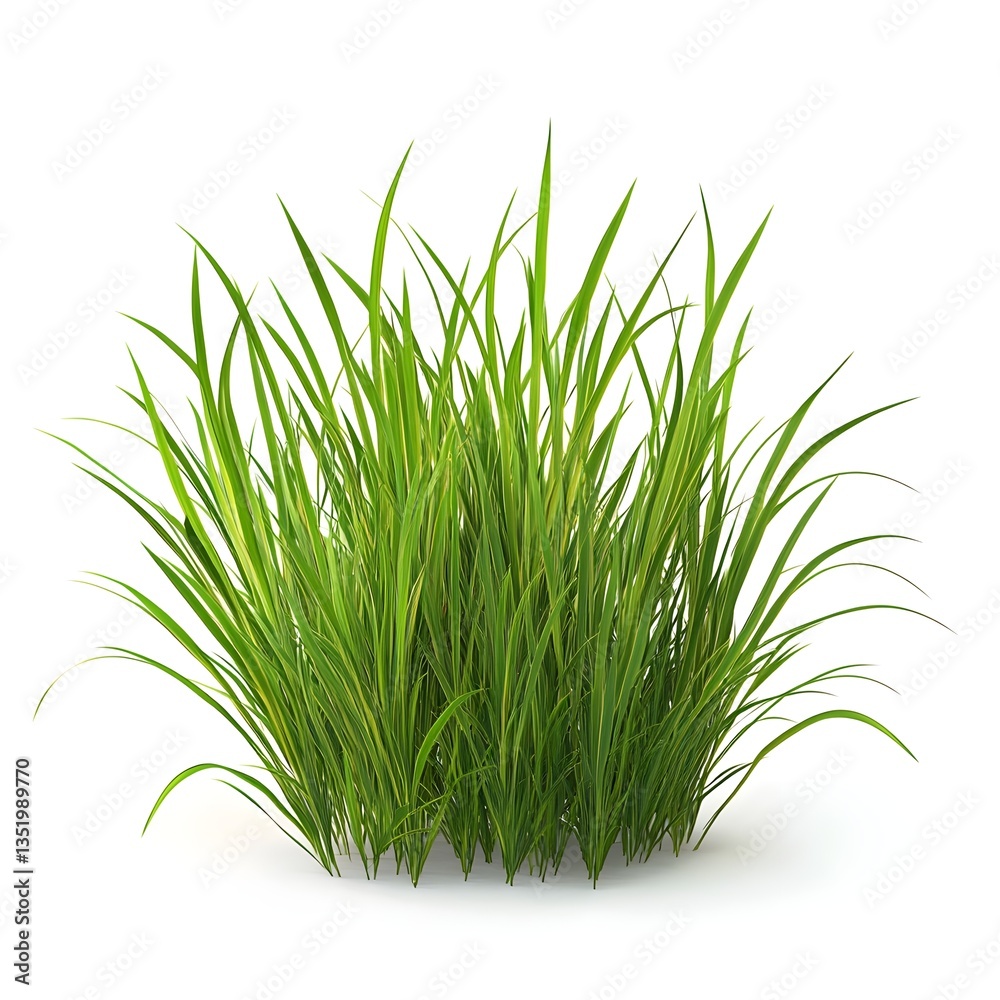 Green grass isolated on white background front view Green grass isolated on white background front view