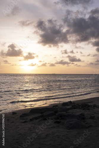 colors of the shoreline at the sunset