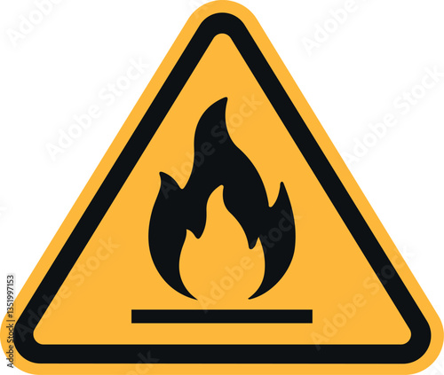 fire warning sign on white backgrund