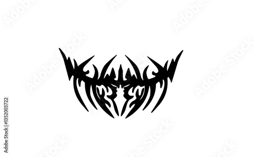 Free Download  Neo Tribal Tattoo y2k Acid Gothic Elements Vector in 90s Cyberpunk Style. - GFXLoad