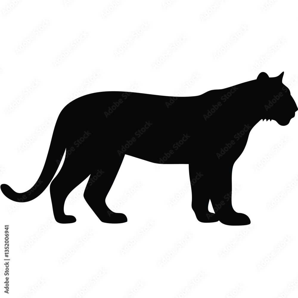 silhouette of a tiger, perfect for wildlife design. silhouette of a tiger, perfect for wildlife design.