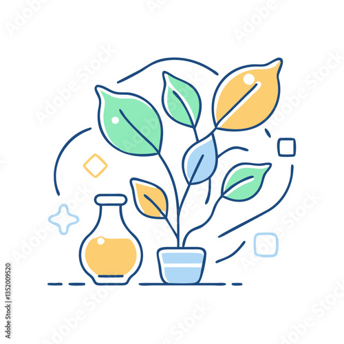 Botany icon, symbol of plant study and nature