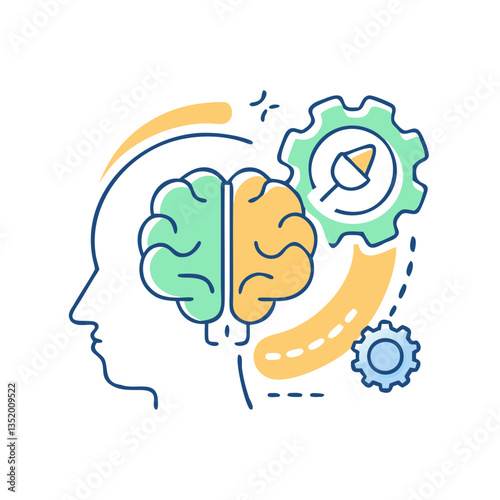 Brain icon, symbol of intelligence and thinking