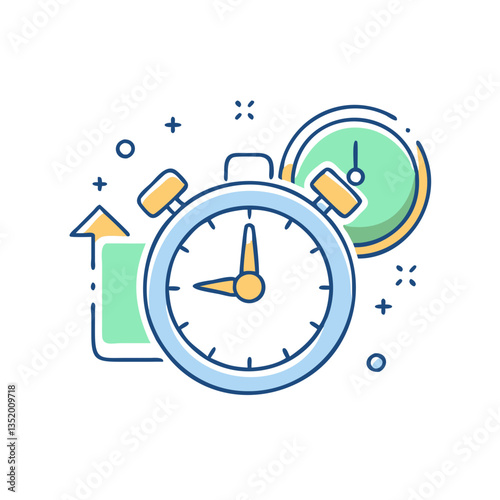 Clock icon, symbol of time and punctuality, time is money concept