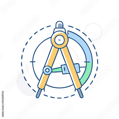 Compass icon, symbolizing geometry, drafting, and mathematics