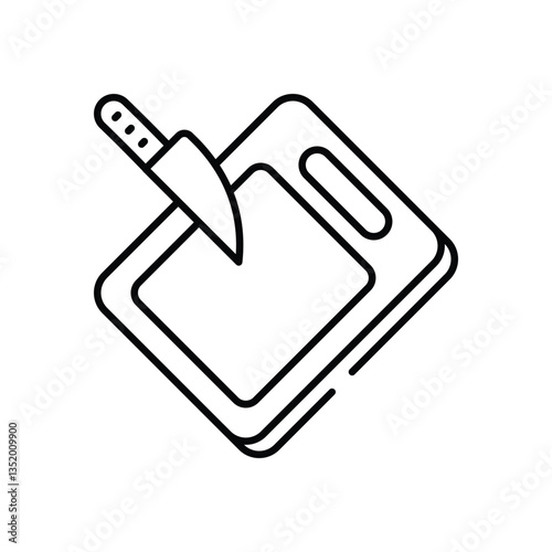 Cutting board vector icon stock illustration