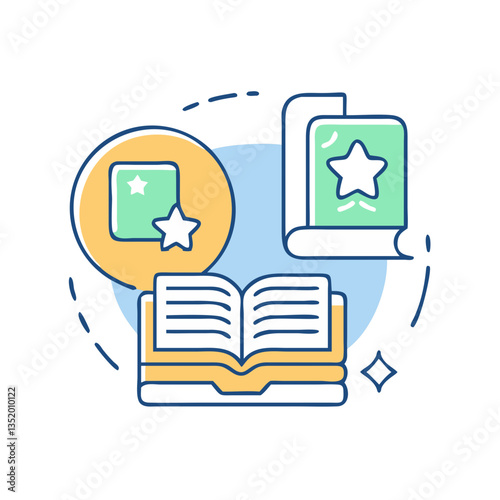 Literature icon, symbol of reading and creativity