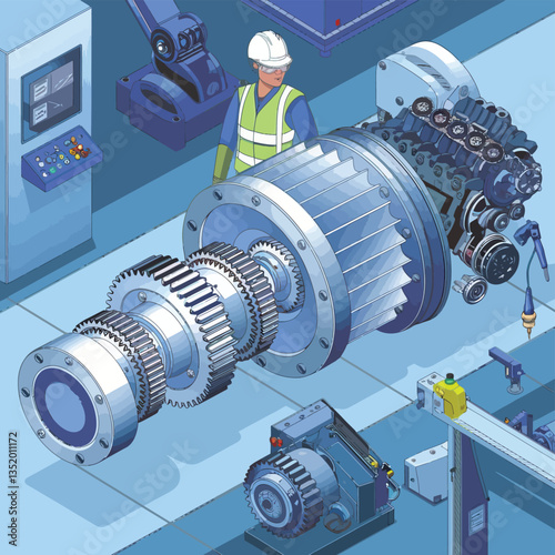 vector icons for robots, artificial intelligence, and the assistance provide in work and security 
