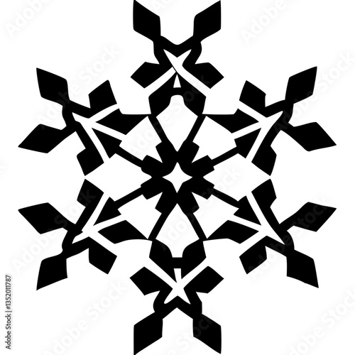 Intricate Geometric Snowflake Design Vector for Art Projects and Holiday Decor