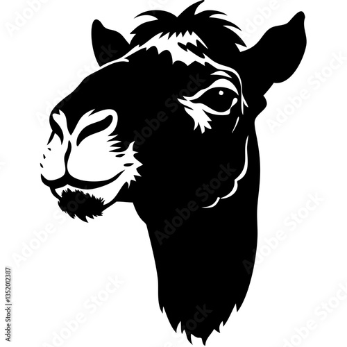 Illustration Camel Head Silhouette Vector Art for Tattoos and Graphic Design